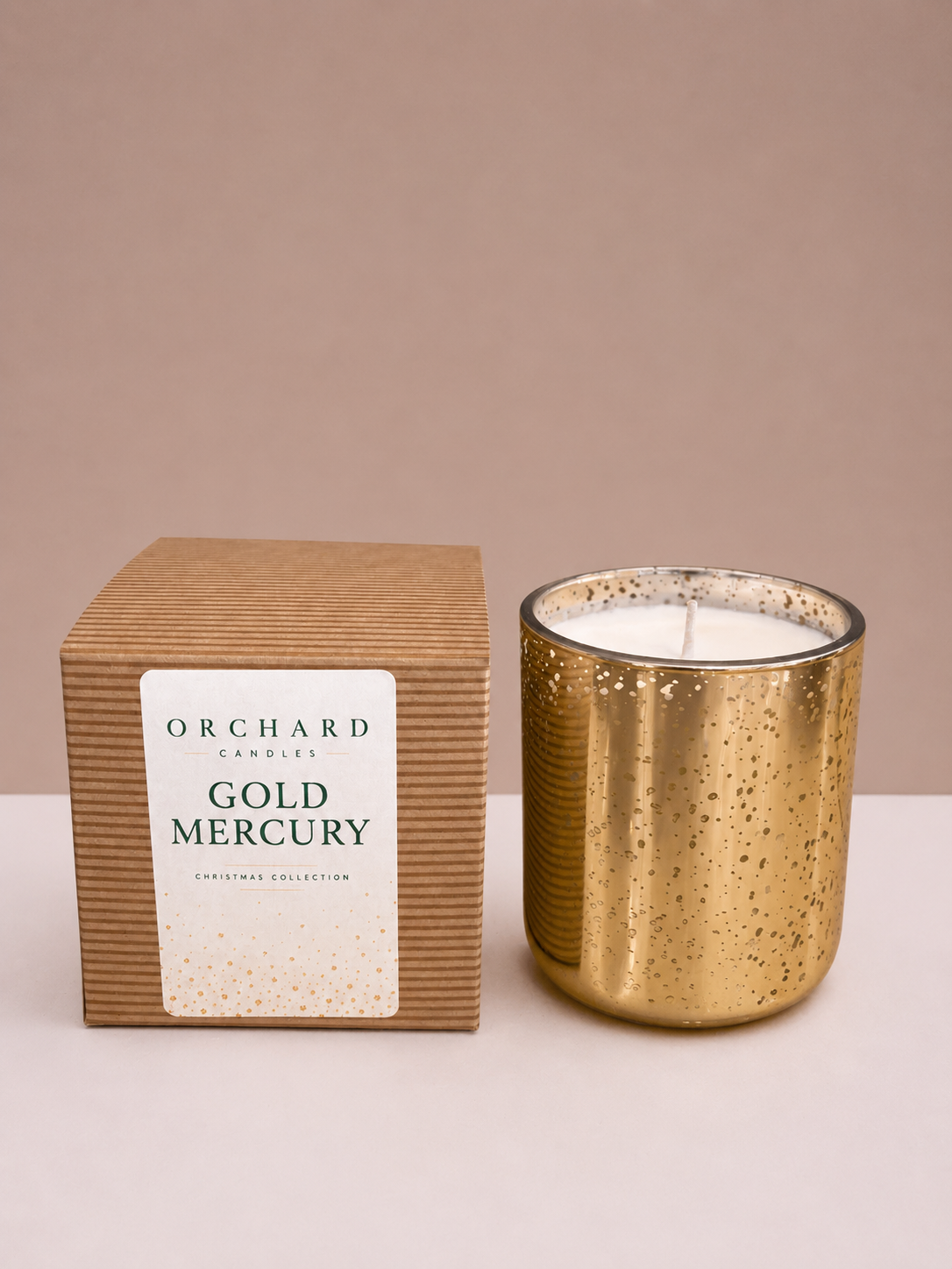 Gold Mercury Christmas Candle