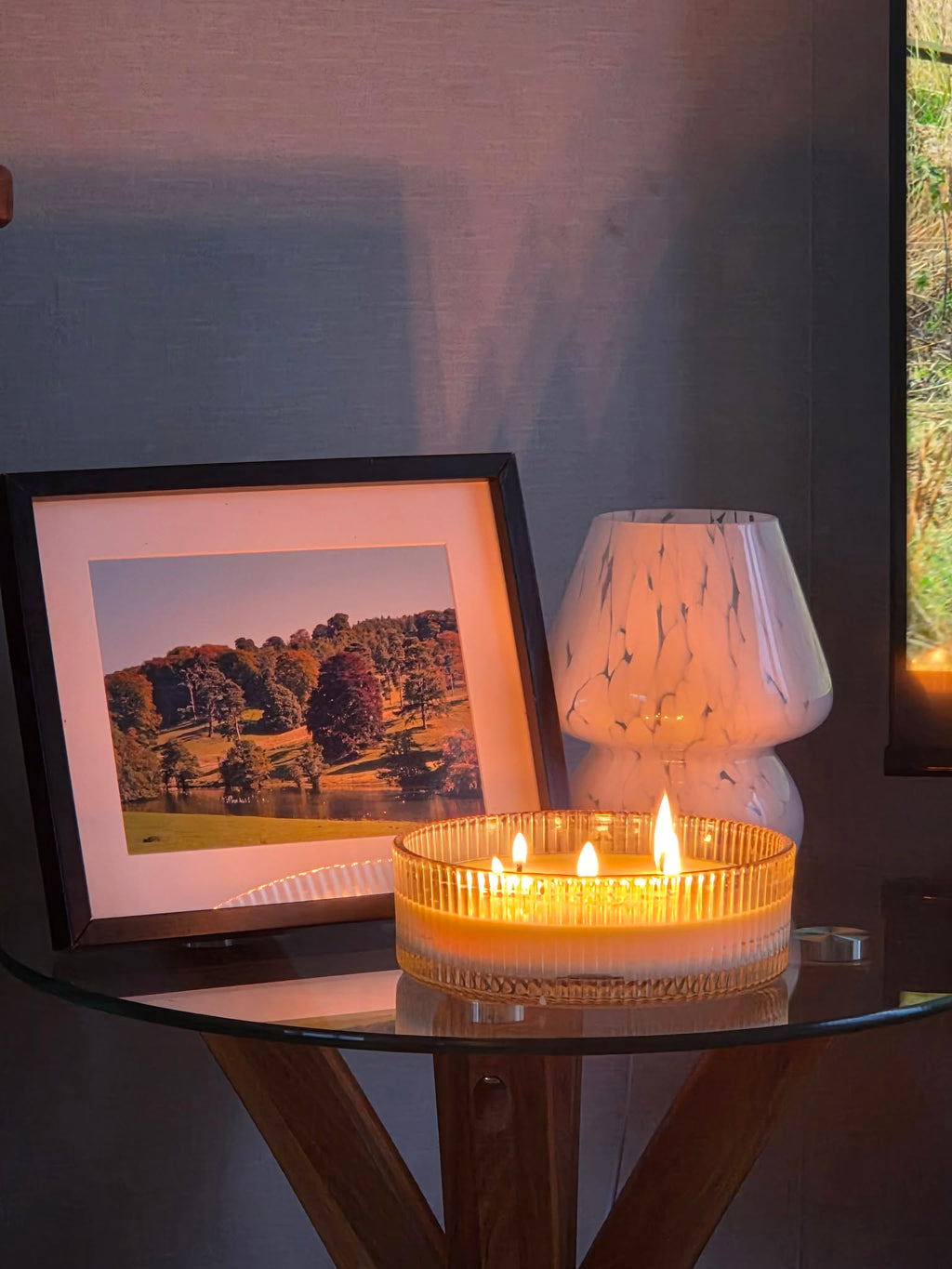 Extra Large Clear Ribbed Bowl Candle