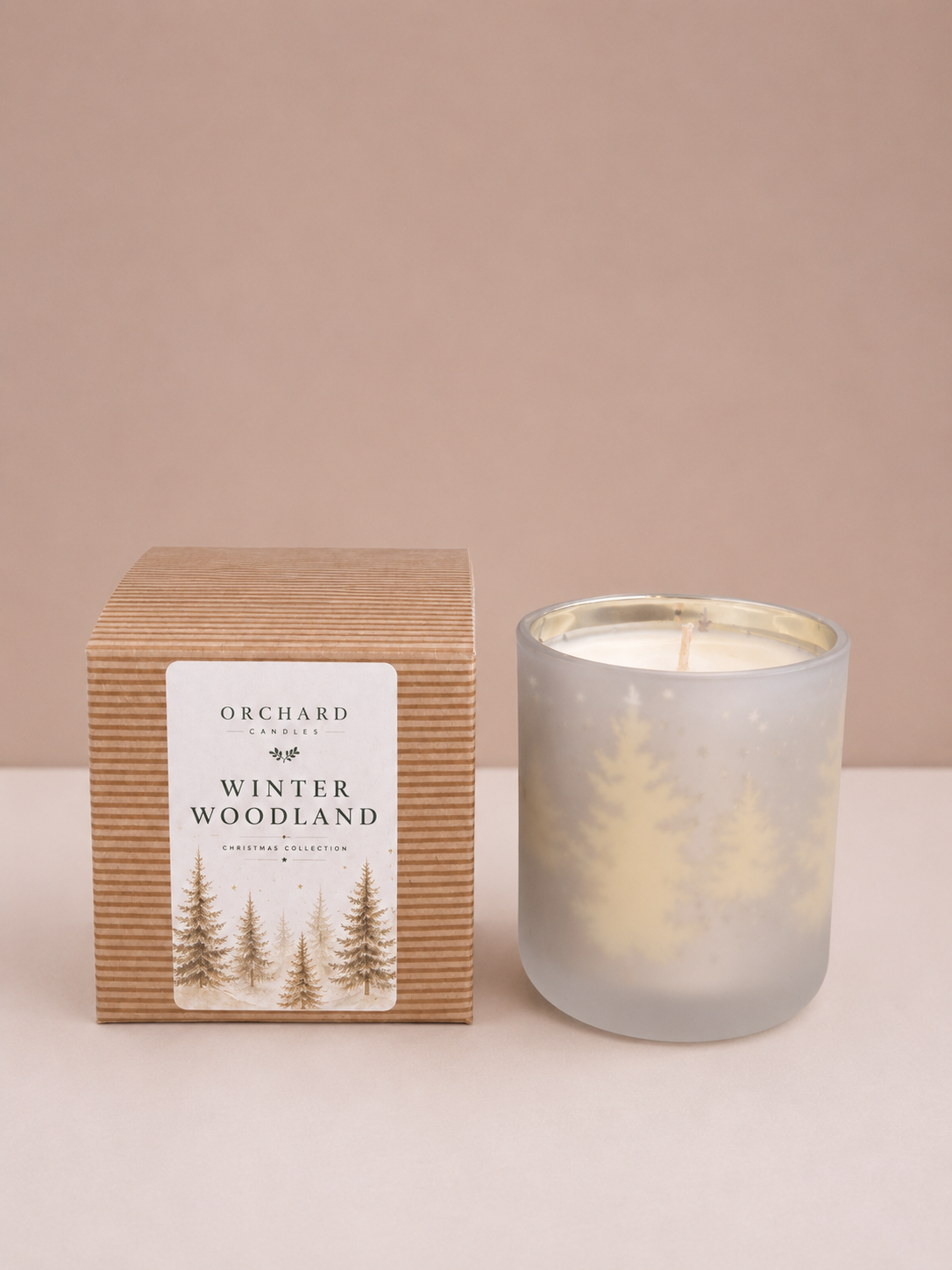 Winter Woodland Christmas Candle